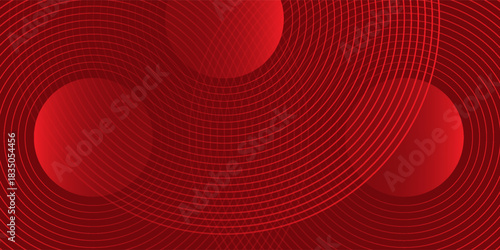 Red abstract circle background with dynamic shapes composition modern light good