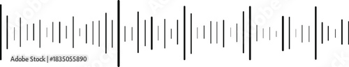 Black vertical bar-based symmetric pattern, mostly used in music, podcast, audio UI, player bar, DJ graphic, sound theme design etc.