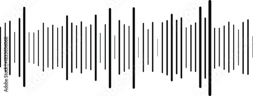 Black vertical bar-based symmetric pattern, mostly used in music, podcast, audio UI, player bar, DJ graphic, sound theme design etc.