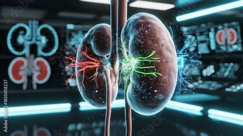 Advanced Medical Visualization of Human Kidneys with Neural Activity and