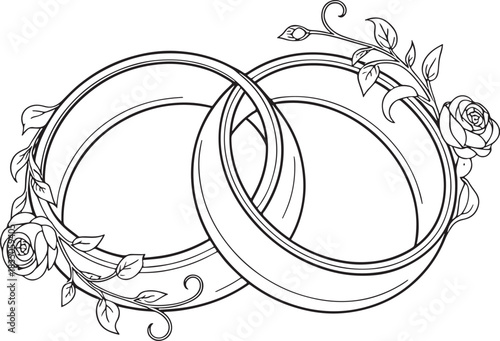 Line art finger ring coloring page 