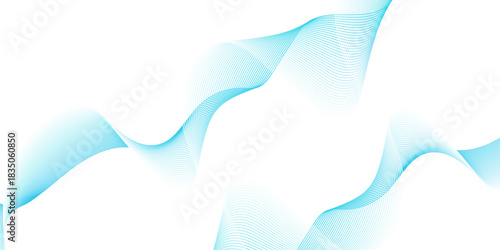 Modern abstract wave digital blue and white geometric technology. Abstract line wave gradient poster blend background vector.	