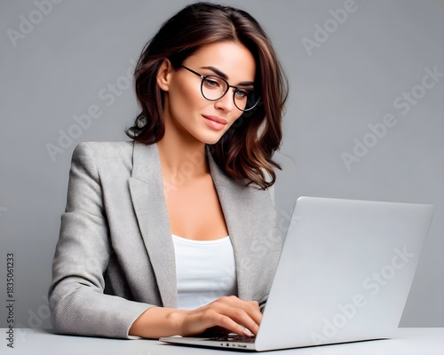 latin Hispanic businesswoman working on computer with hispanic, latin, learning, office, manager, businesswoman, working