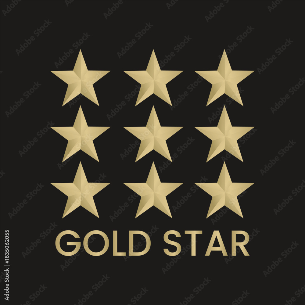 Fototapeta premium vector gold star icon on dark background