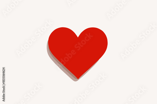 A classic flat red heart with a softer shade at the bottom, which creates a slight 3D effect. Color of inoculations of chervony
