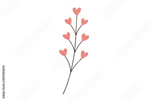 a neck with six small erysipelas hearts instead of flowers. The stem and thin needles are dark brown, the heart is soft brown, the style is very simple, sweet and romantic.