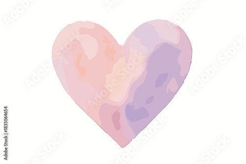 lower watercolor heart in pastel shades of rye, beech and peach colors. It looks very sweet, romantic and calm.