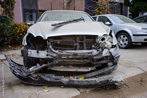 broken car on the road