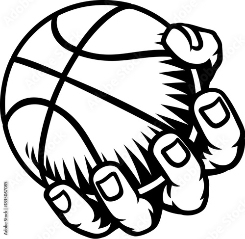 A mascot person hand or fis...
