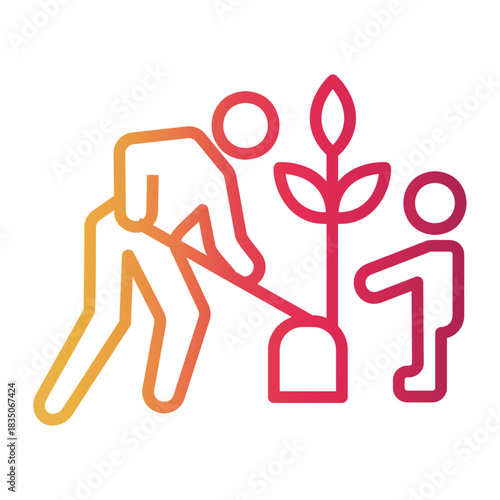 volunteer Line Gradient Icon