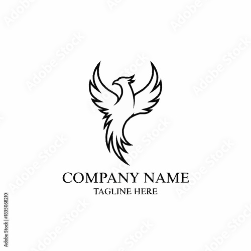 Elegant Phoenix Bird Logo Design for Company Branding.