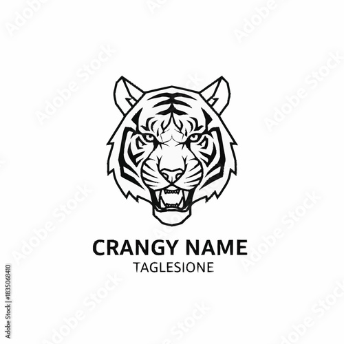 Detailed Tiger Head Logo with Crangy Name and Taglesione Text.