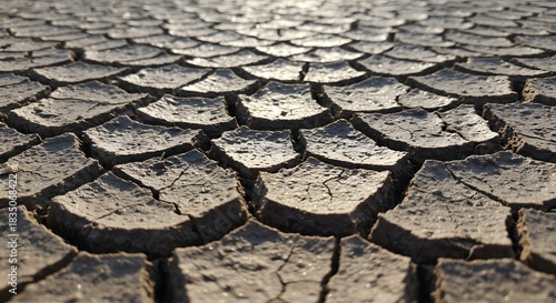 The texture of cracked, sun-baked mud.