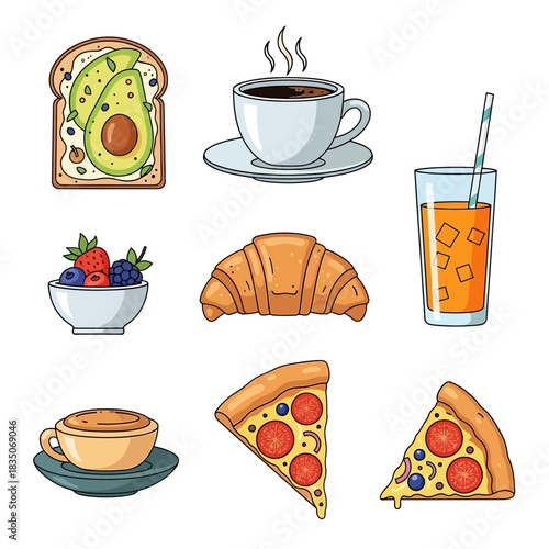 Delicious Breakfast and Lunch Food Items.