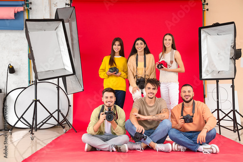 Group of happy photographer...