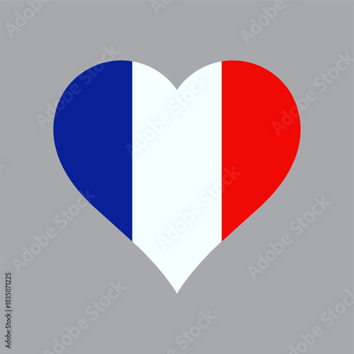 FRANCE logo Heart Shaped World flag Nation vector design