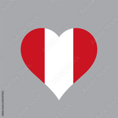 PERU logo Heart Shaped World flag Nation vector design