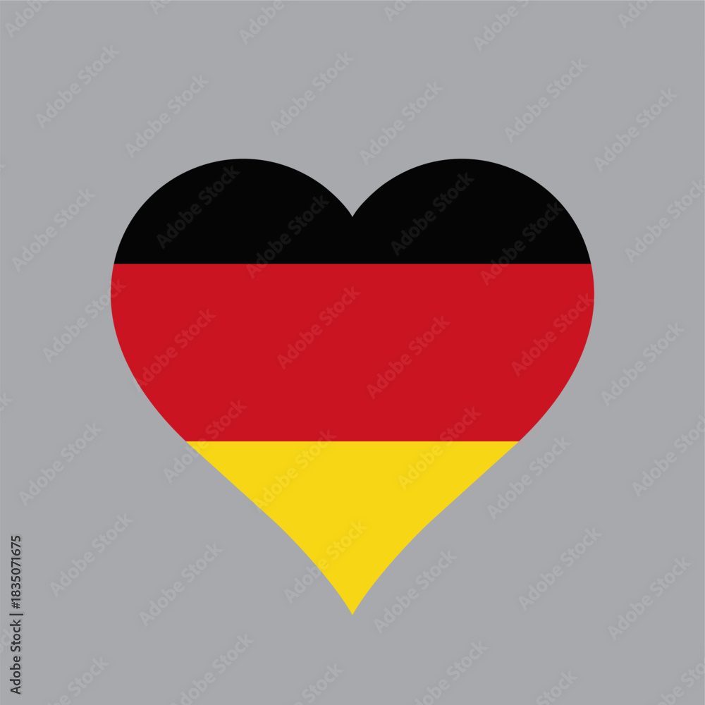Naklejka premium Germany logo Heart Shaped World flag Nation vector design