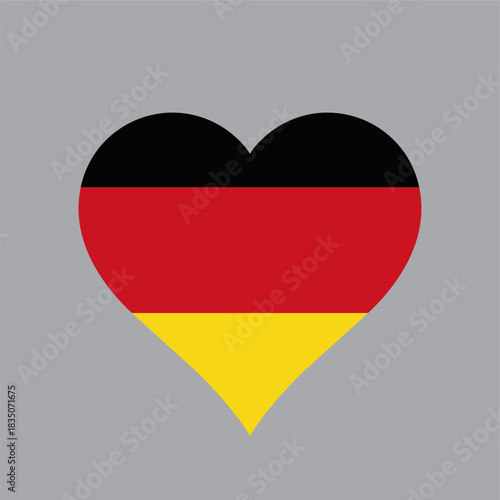 Germany logo Heart Shaped World flag Nation vector design