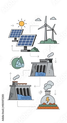 Renewable Energy Sources Solar Wind Hydro and Geothermal Power.
