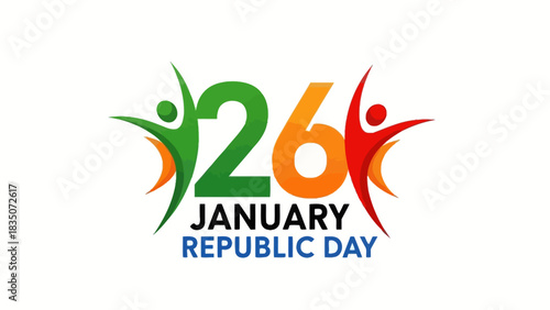 Indian republic day celebration with national symbols and festive elements