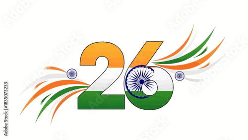 Indian republic day celebration with national symbols and festive elements