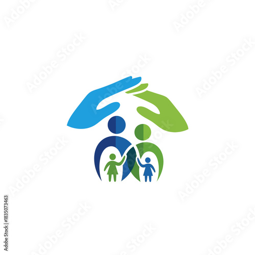 symbolic representation of family protection and community care emphasizing