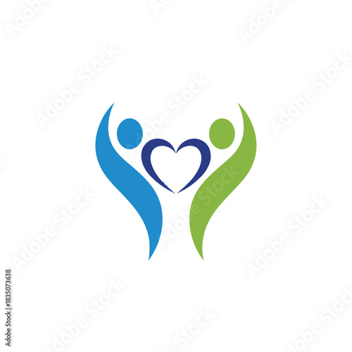 Abstract representation of unity and compassion through vibrant design