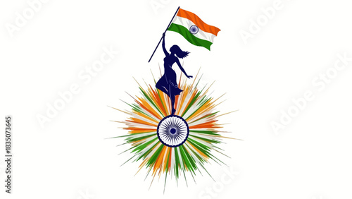 Vibrant indian republic day celebration with national symbols and patriotic elements