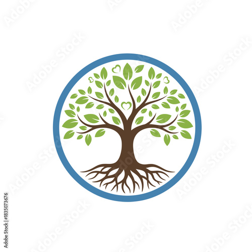 Eco-friendly emblem representing sustainable growth and environmental harmony