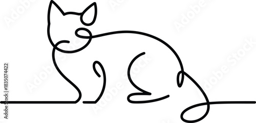 Cartoon vector illustration of a cat and mouse silhouette design