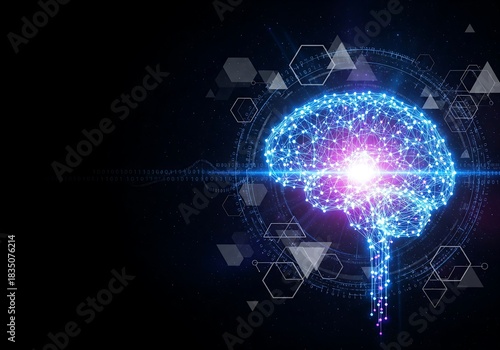 Wallpaper Mural A futuristic visualization of artificial intelligence, showing glowing neural networks, digital brains, and interconnected data streams in a high-tech environment.
 Torontodigital.ca