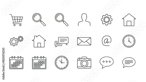 a set of simple and minimalist icon bundles suitable for the needs of a website with white backgrounds