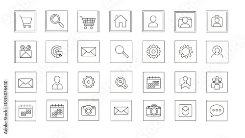 a set of simple and minimalist icon bundles suitable for the needs of a website with white backgrounds