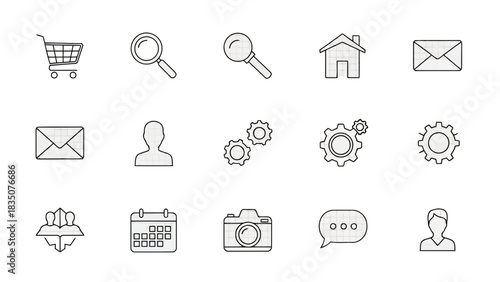 a set of simple and minimalist icon bundles suitable for the needs of a website with white backgrounds