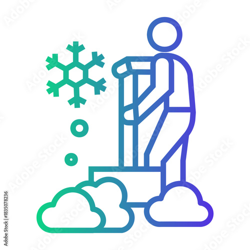 winter Line Gradient Icon