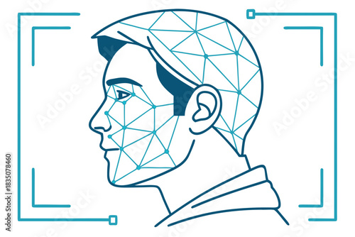 Facial Recognition Biometric Scan Technology For Digital Identity Security