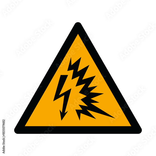 ISO 7010 W042 Arc Flash Warning Sign. Arc Flash Hazard Symbol. Electrical Explosion Risk Safety Icon. Arc Flash Explosion Risk Caution Sign. High Voltage Arc Flash Warning.