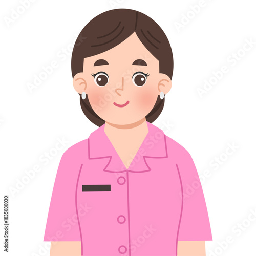 Illustration of a portrait of a Bhayangkari woman