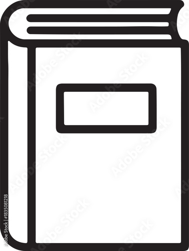 Minimalist Closed Book Icon – Flat Vector Symbol for Reading, Education, Literature, Library, and Study Apps