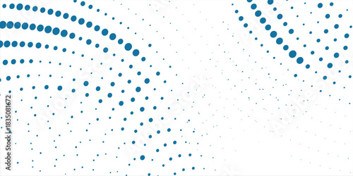 Transparent Vector Gradient Blue Color Halftone Background Staggered Dots Pattern modern dotted. Vektor illustration modern.
