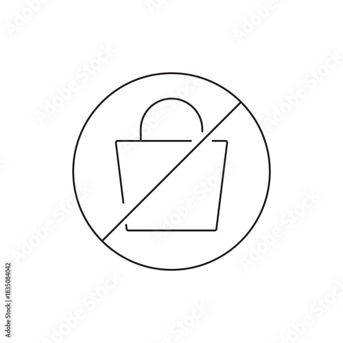 Prohibited No Shopping Area Outline Symbol