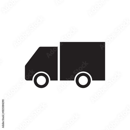 Fast Express Shipping Delivery Truck Bold Icon