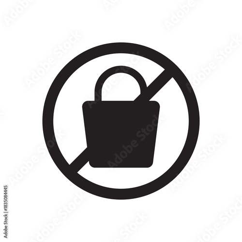 Prohibited No Shopping Area Bold Solid Symbol