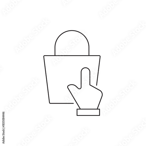 Outline Shopping Cart Interaction Icon Vector