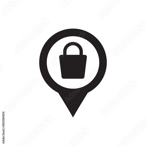 Map Location Pin Retail Store Bold Solid Icon
