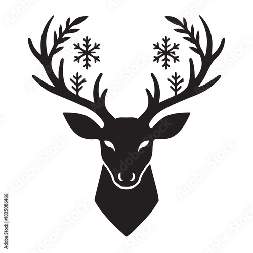 Nordic winter deer silhouette perfect for seasonal rustic branding visuals.