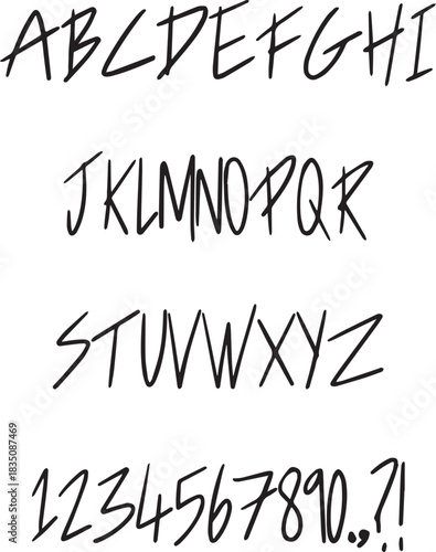 Speedy Writing sketch typography font lettering ABC cartoon vector text