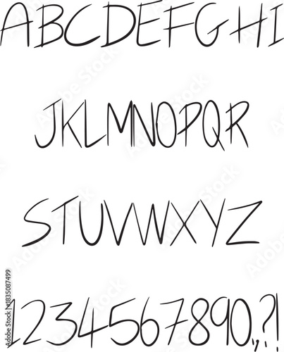 Speedy Writing sketch typography font lettering ABC cartoon vector text