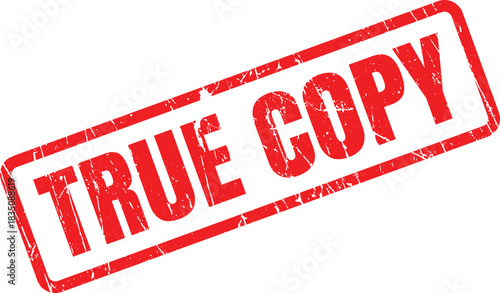 True Copy is stamped in red with a distressed style on a white background